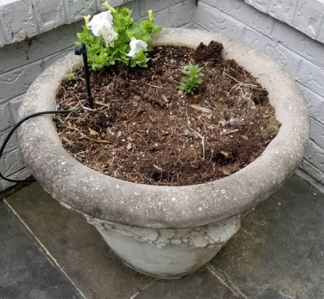 Lattice Motif Neoclassical Cast Stone Planter Pots (1 of 5)