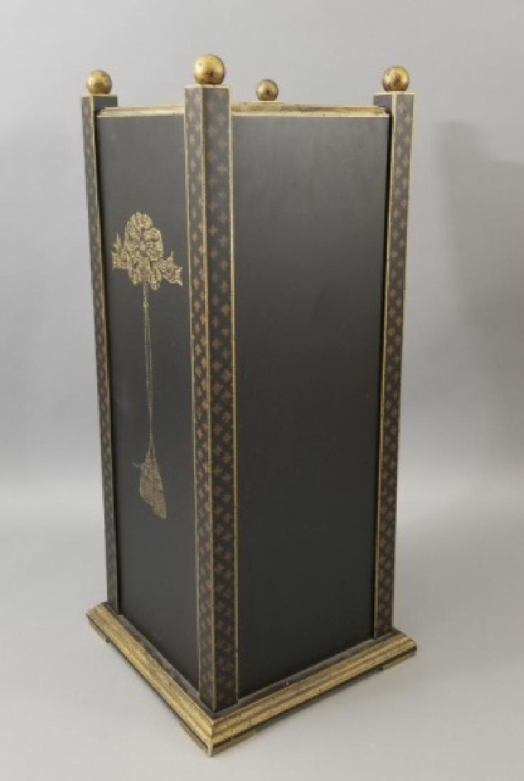 Contemporary Black & Gold Wood Umbrella Stand (1 of 5)
