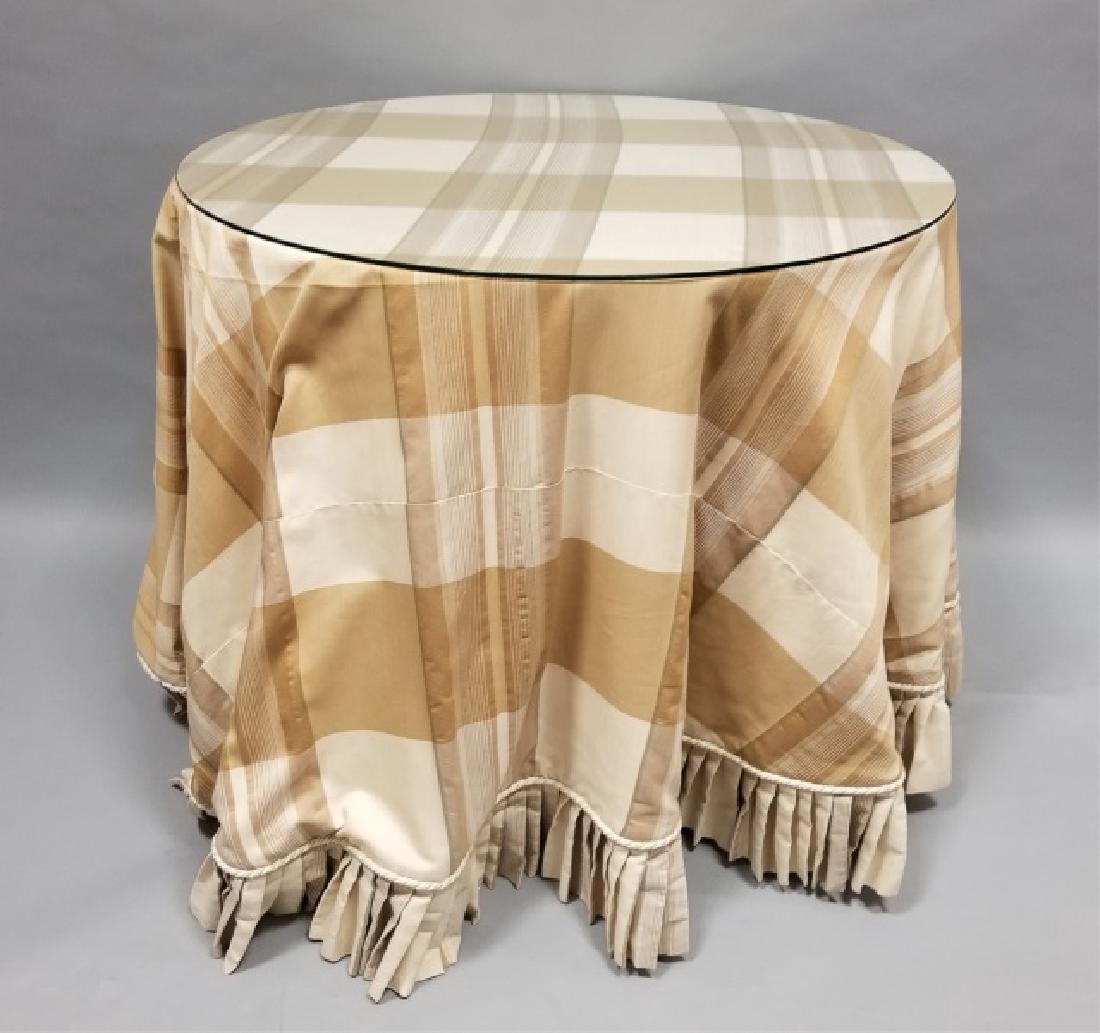 Designer's Round Table with Custom Made Tablecloth (1 of 5)