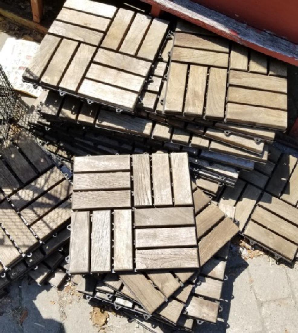 Group of 4-Square Design Moveable Teak Floor Tiles (1 of 6)