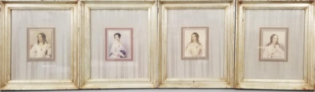 Set 4 Decorative Print-Filled Silver Leaf Frames (1 of 9)