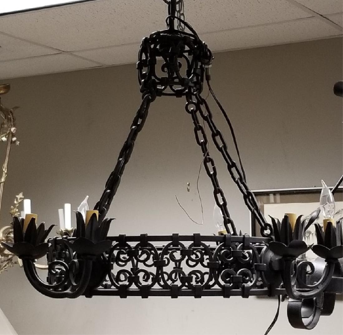 Black Iron Classic Ring Design 8-light Chandelier (1 of 7)