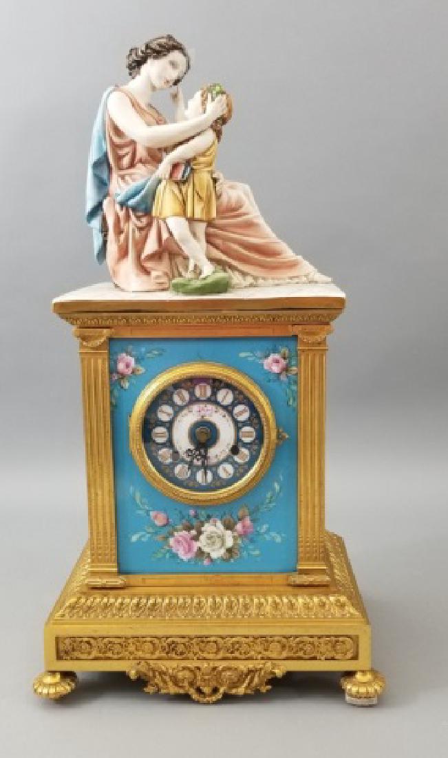 Gold Metal & French Porcelain Carriage Clock (1 of 10)