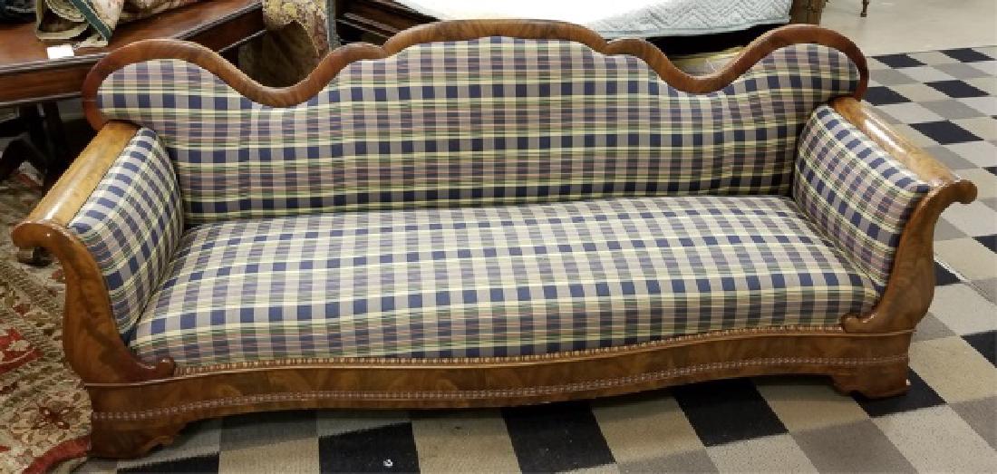 Antique American Empire Mahogany Veneered Sofa (1 of 7)