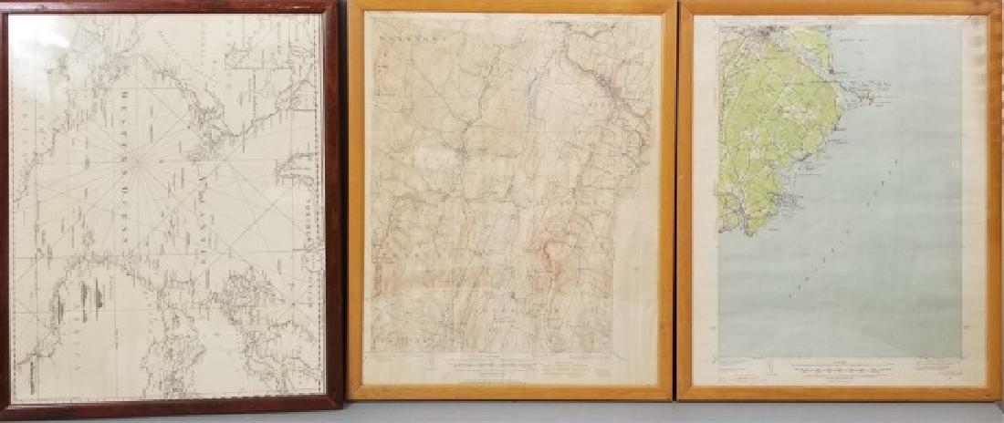 3 Framed Vintage Maps Navigational & Geological (1 of 10)
