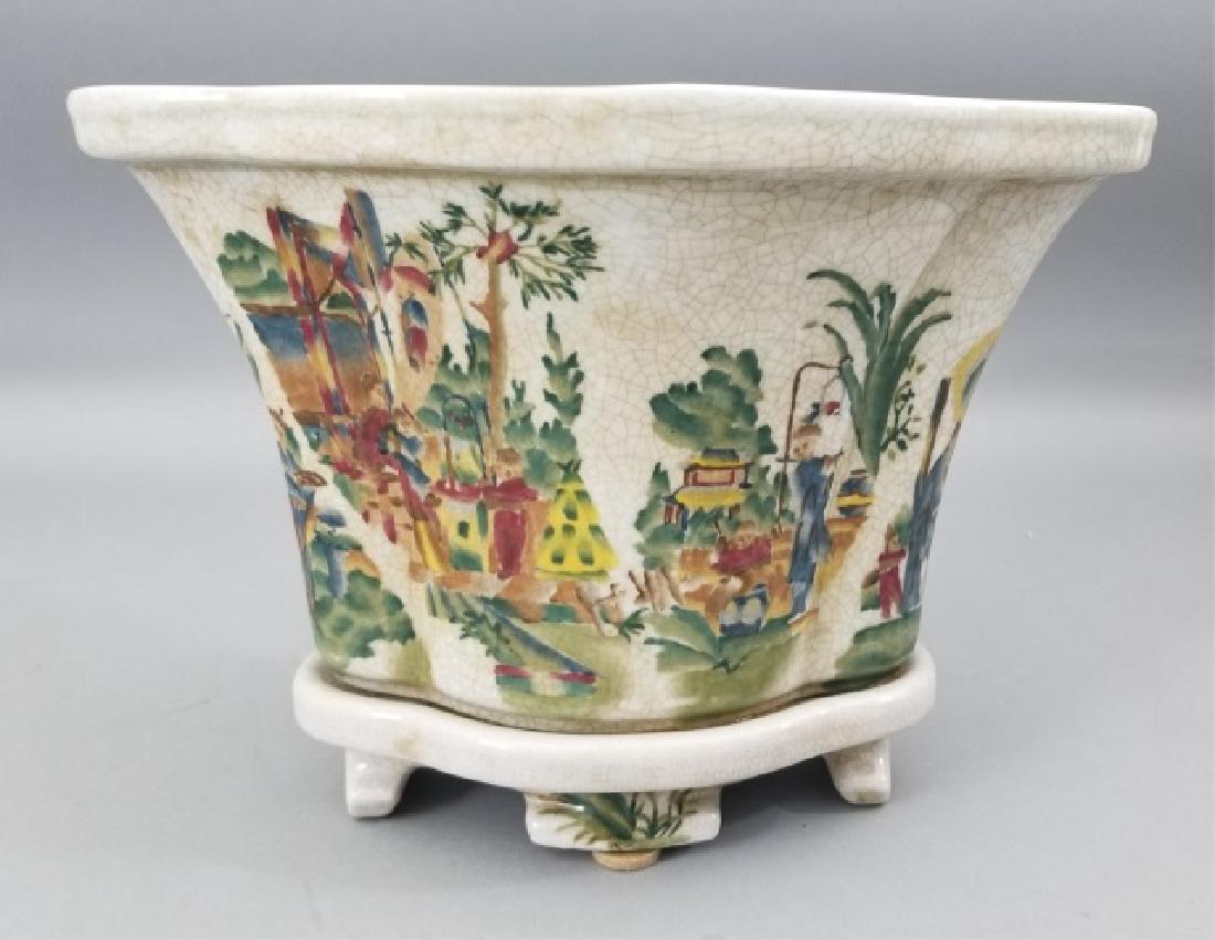 Accent Oriental Curved Oblong Planter with Feet (1 of 6)