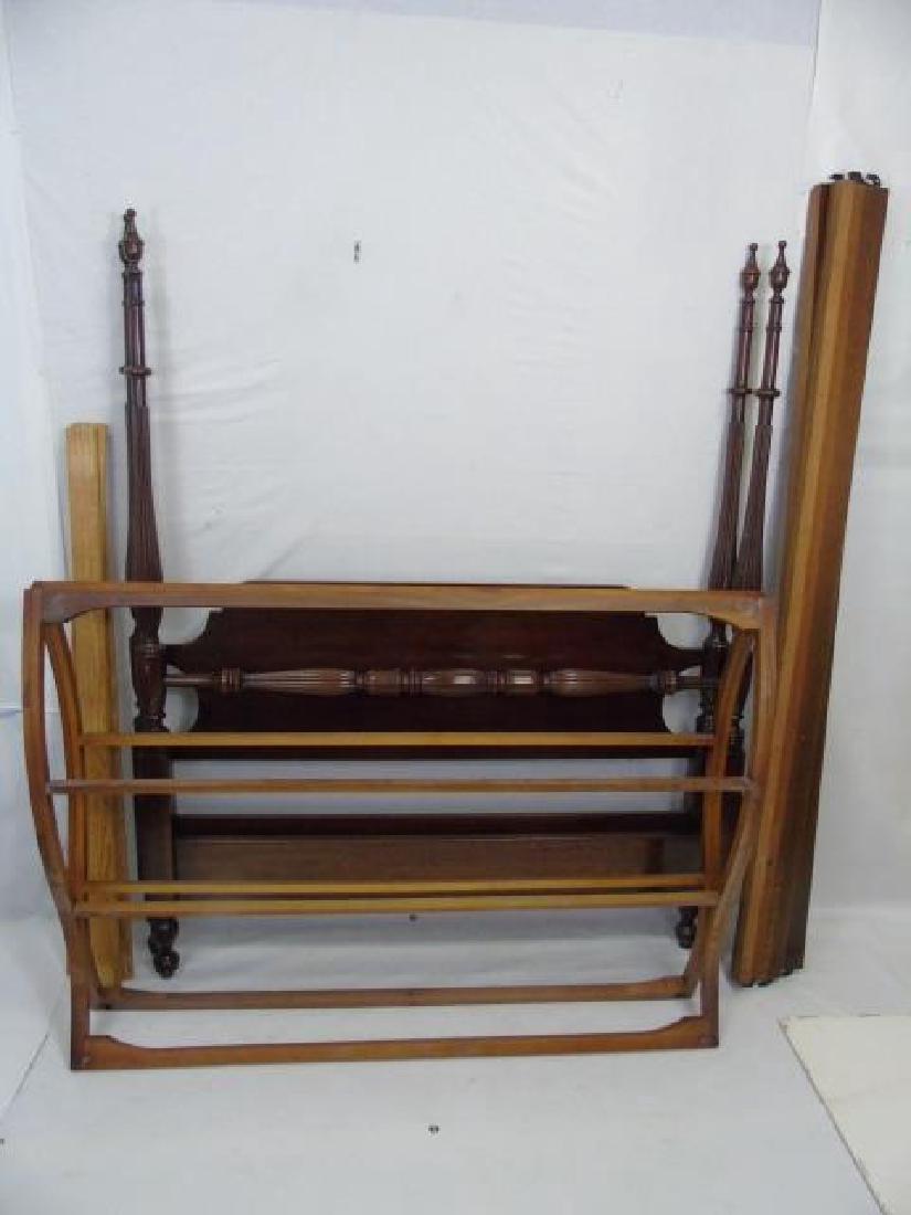 Chippendale Style Mahogany Four Poster Canopy Bed (1 of 8)
