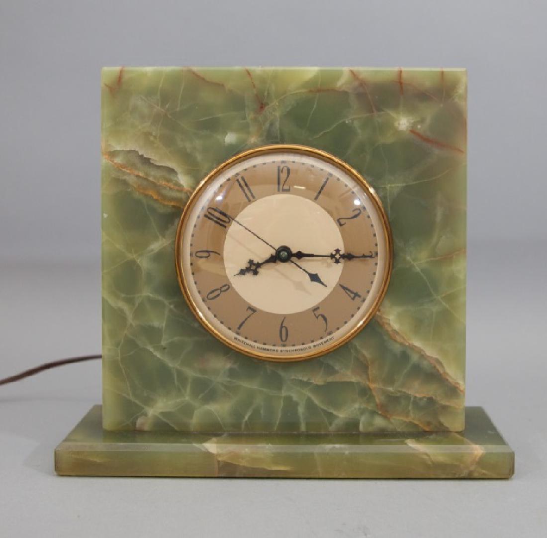 Green Onyx Framed Whitehall Hammond Clock (1 of 3)