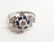 Estate 18k White Gold 1 Ct Diamond & Sapphire Ring - 5