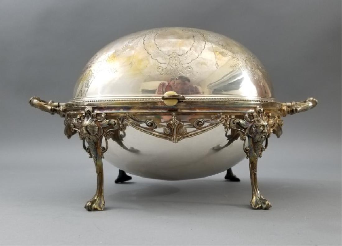 Antique Revolving Lid English Silver Plate Tureen (1 of 9)