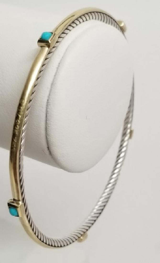 David Yurman Sterling Silver w 18k Y Gold Bangle (1 of 8)