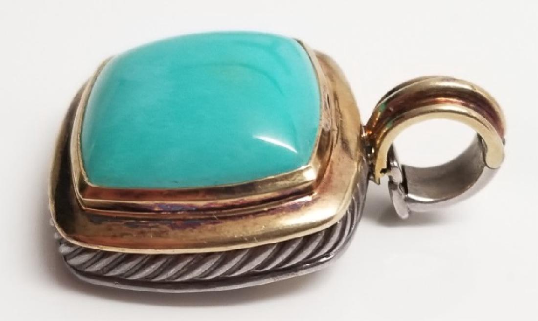 David Yurman 18kt & Sterling Turquoise Pendant (1 of 7)