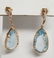 Estate Pair Blue Topaz & Diamond 14k Gold Earrings