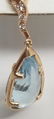 Estate Pair Blue Topaz & Diamond 14k Gold Earrings - 7