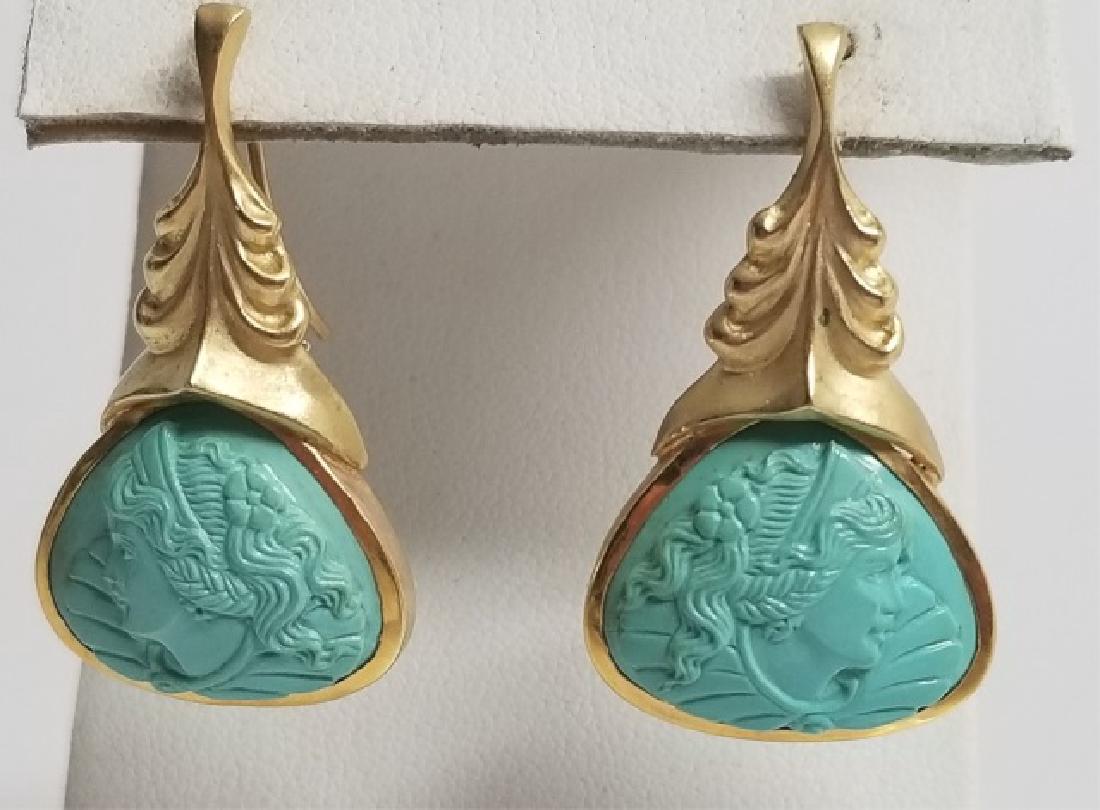 Designer Wallace Chan 18k Gold & Turquoise Earring (1 of 10)
