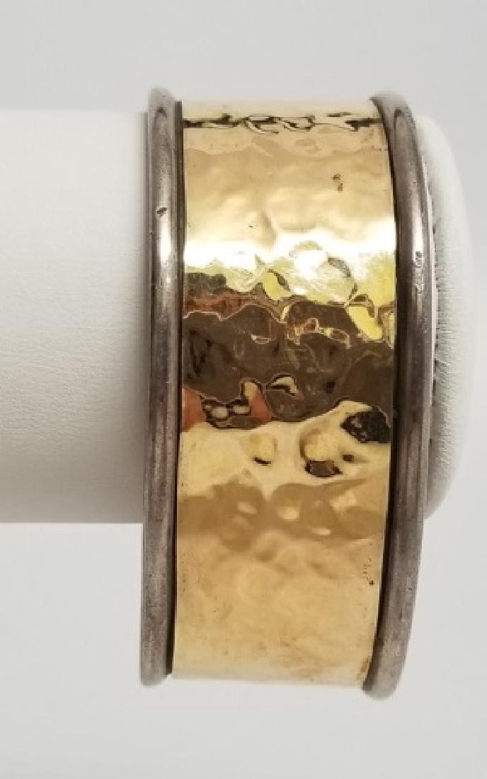 Estate Handmade 14kt Gold & Sterling Cuff Bracelet (1 of 9)
