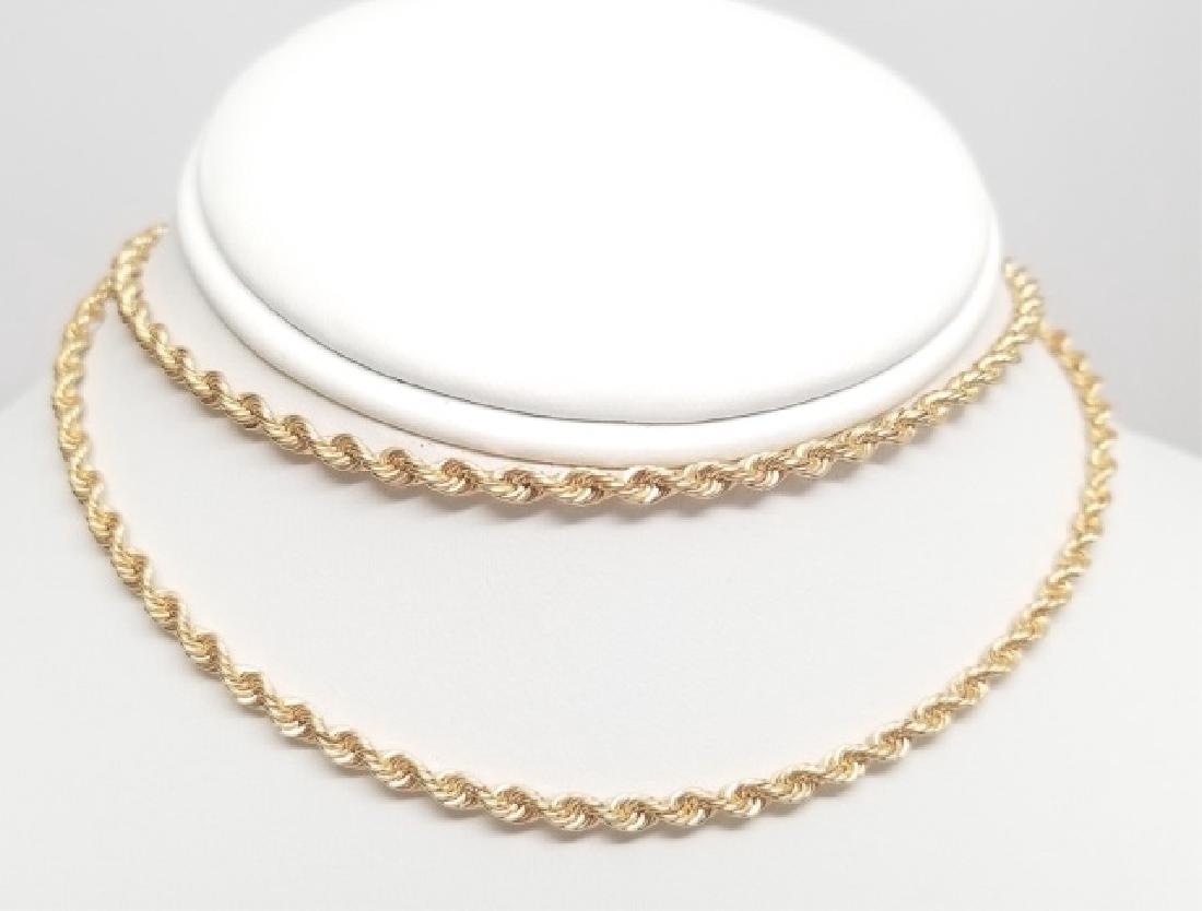 Vintage 14kt Yellow Gold Rope Twist Chain Necklace (1 of 6)