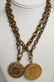2 Antique Victorian Chain Necklaces w Vintage Coin