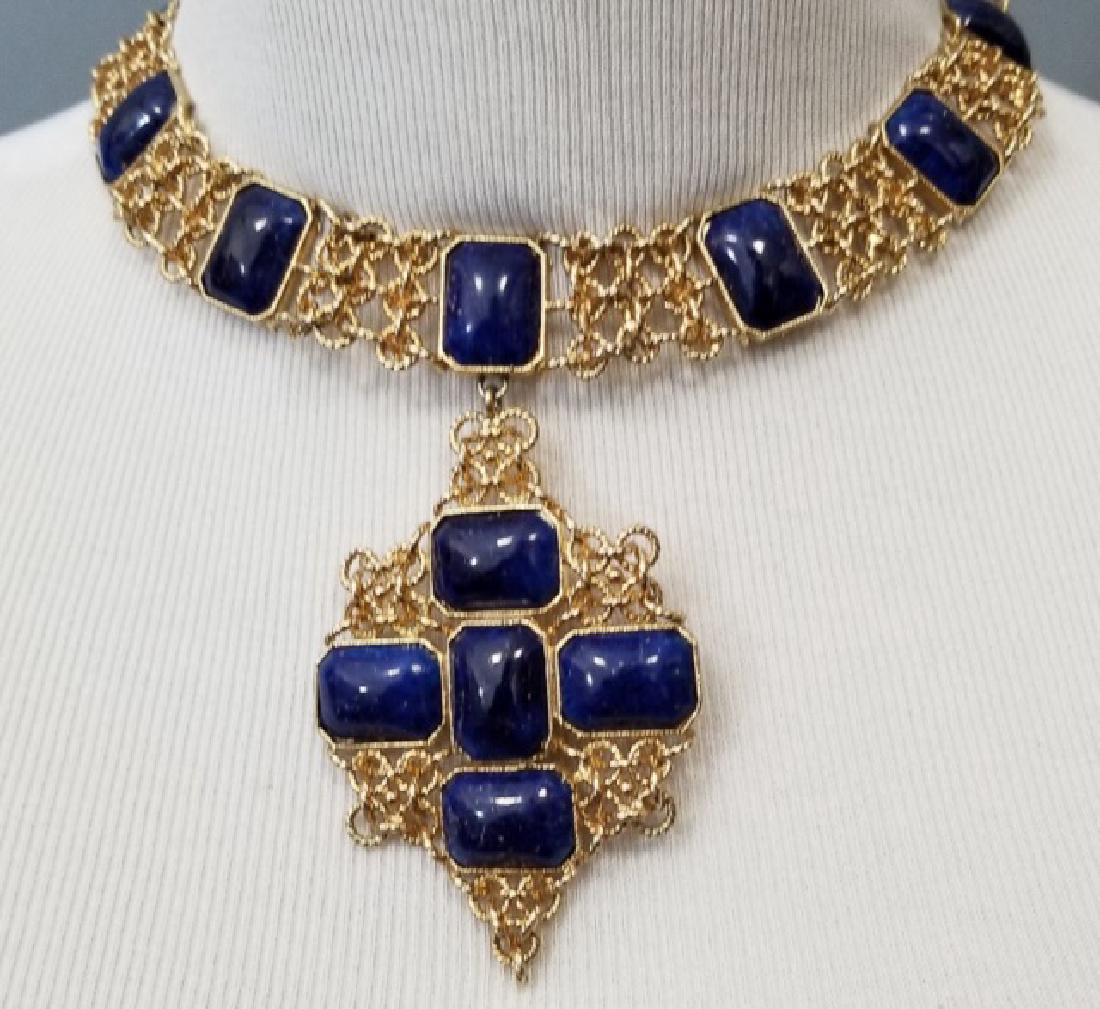 Casty Paris Vintage Lapis Glass Collar Necklace (1 of 8)