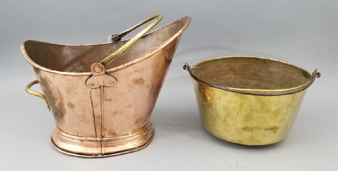 Antique 19th C Copper & Brass Coal Scuttles (1 of 9)
