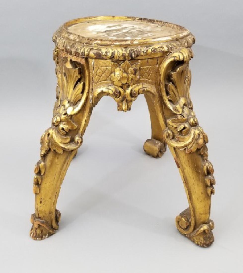 Antique Rococo Gilt Wood Plant Stand Pedestal (1 of 8)