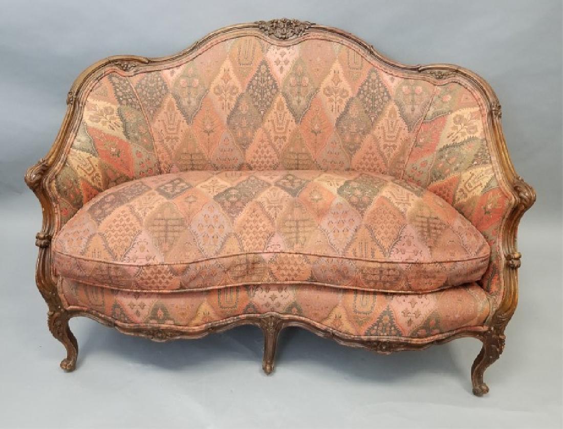 Antique French Style Carved Frame Settee Sofa (1 of 9)