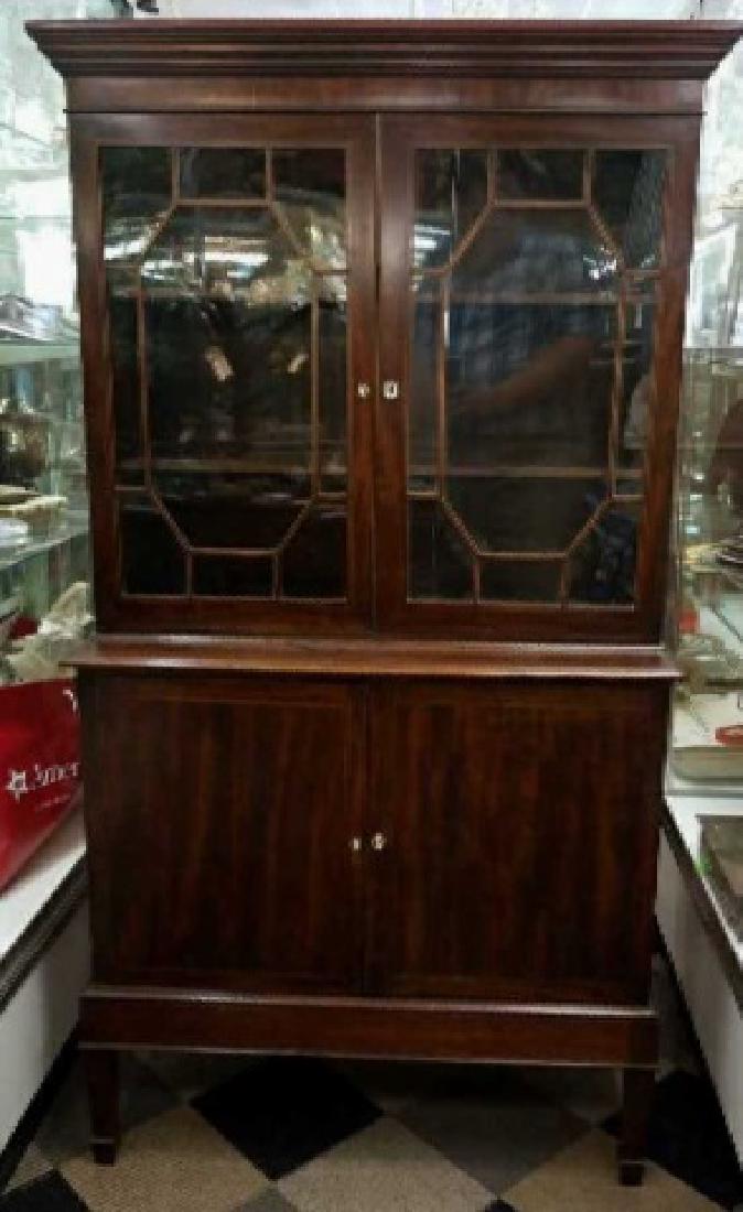 Antique Dark Wood China with Glass Doors