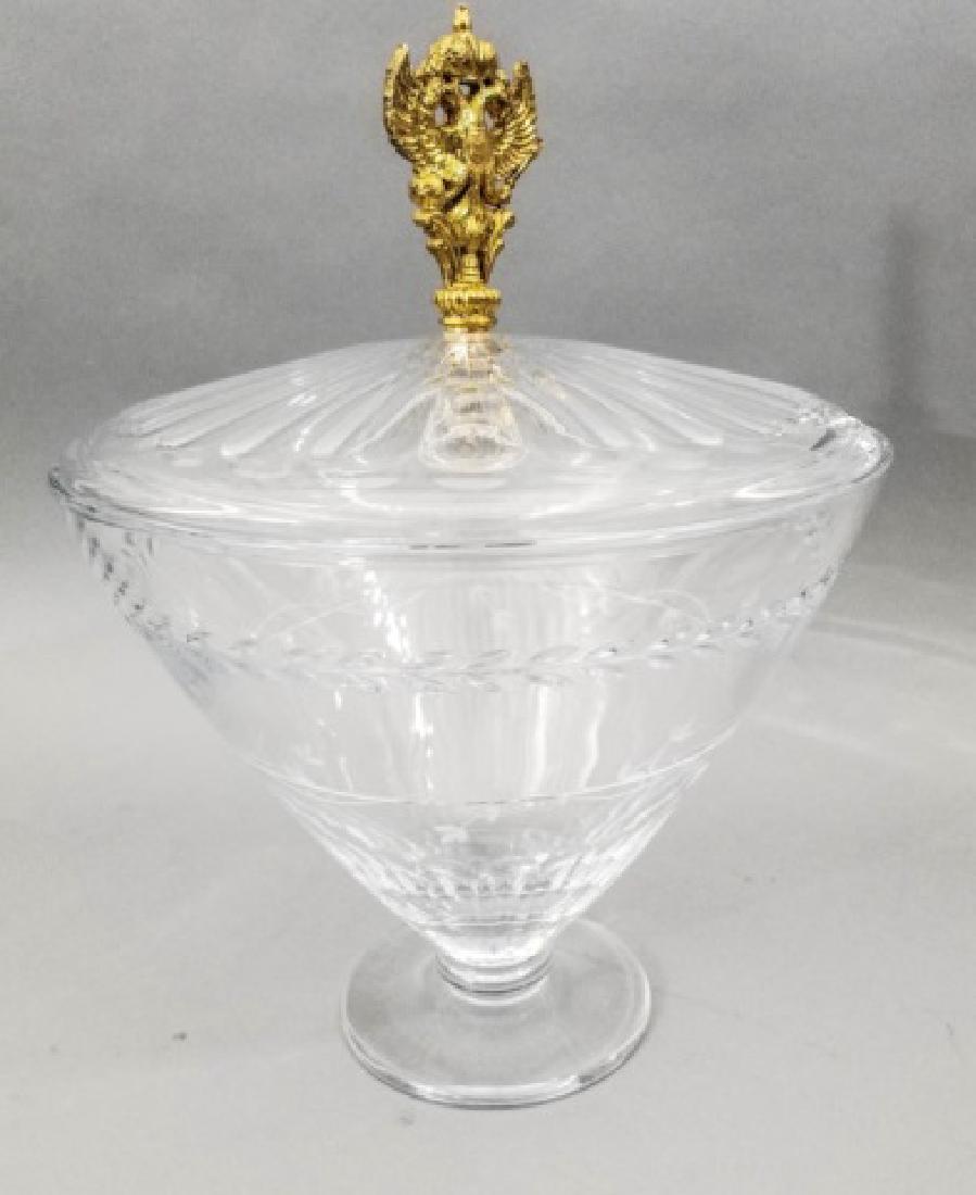 Contemporary Faberge Cut Crystal Punch Bowl w Lid (1 of 9)