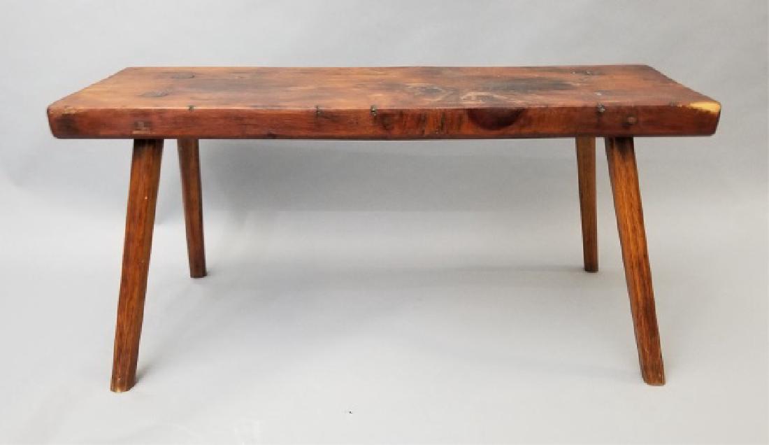 Antique Early American Style Handmade Wood Bench (1 of 6)