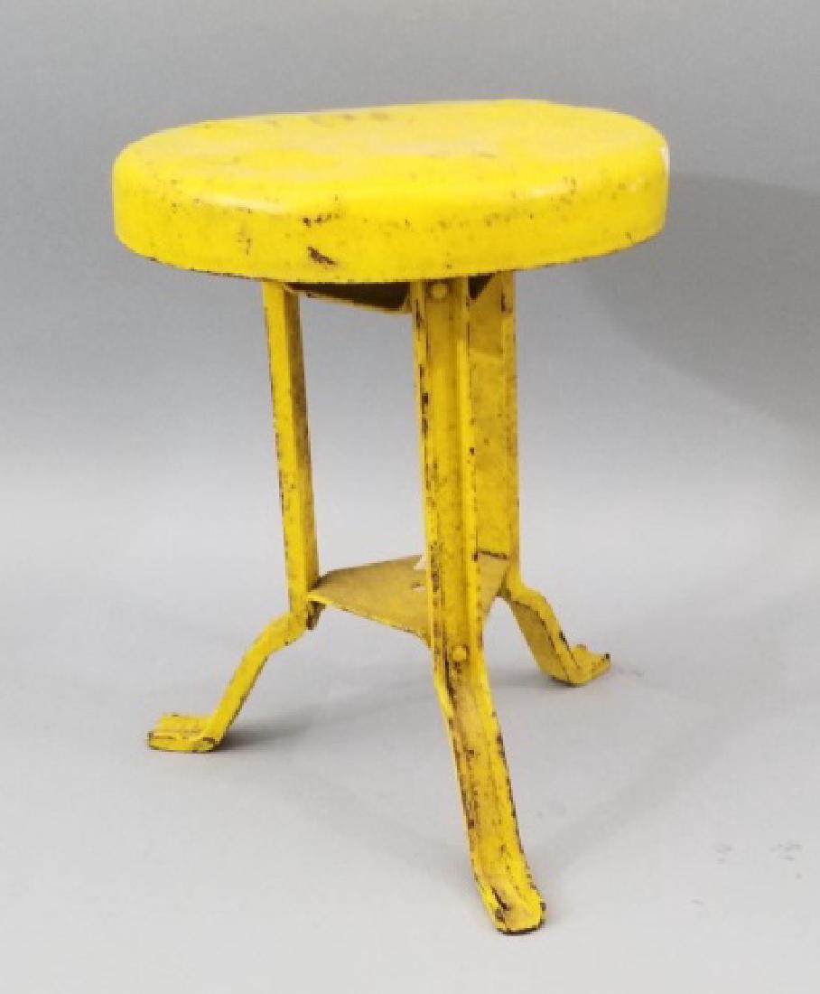 Vintage Painted Metal Industrial Stool / Bench (1 of 7)