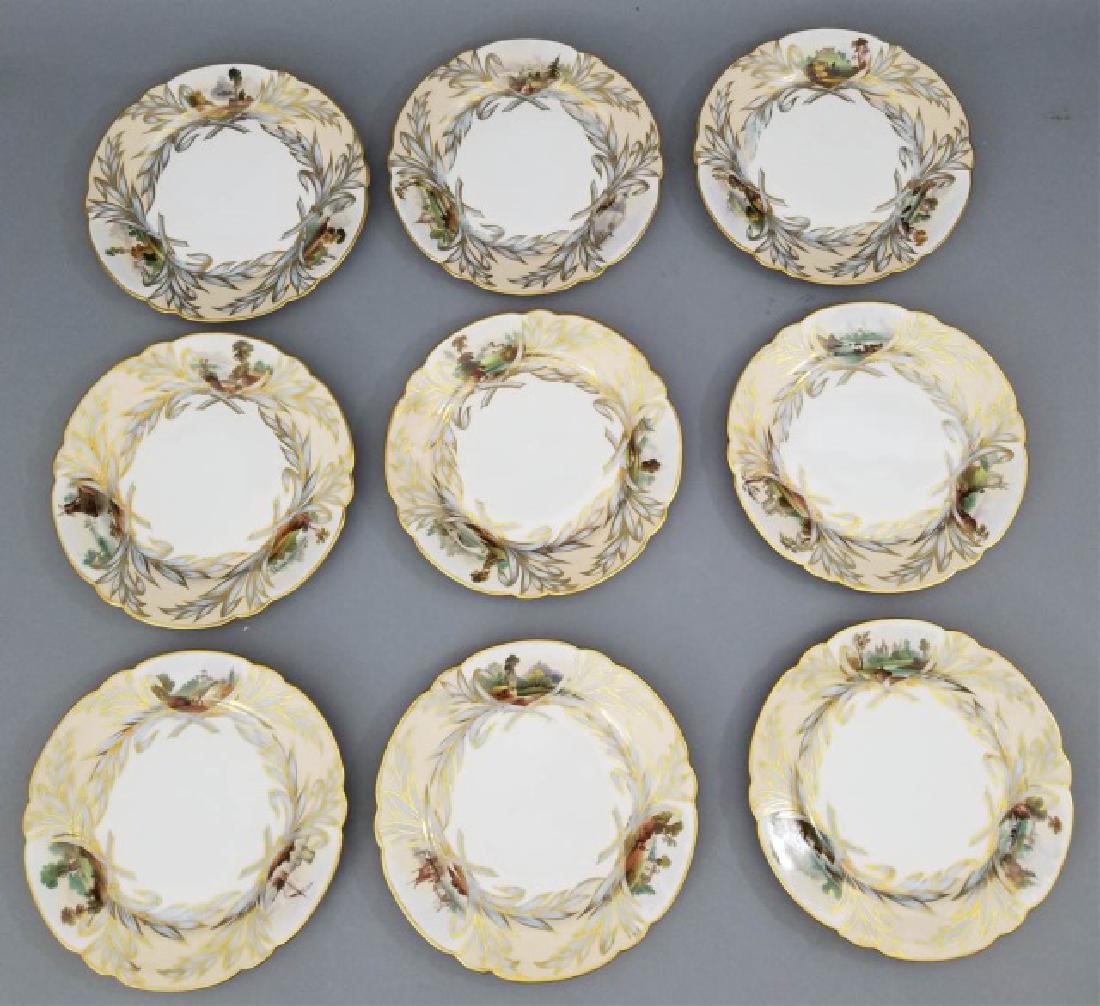 Set 9 Antique French Hand Painted Plates w Castles (1 of 10)