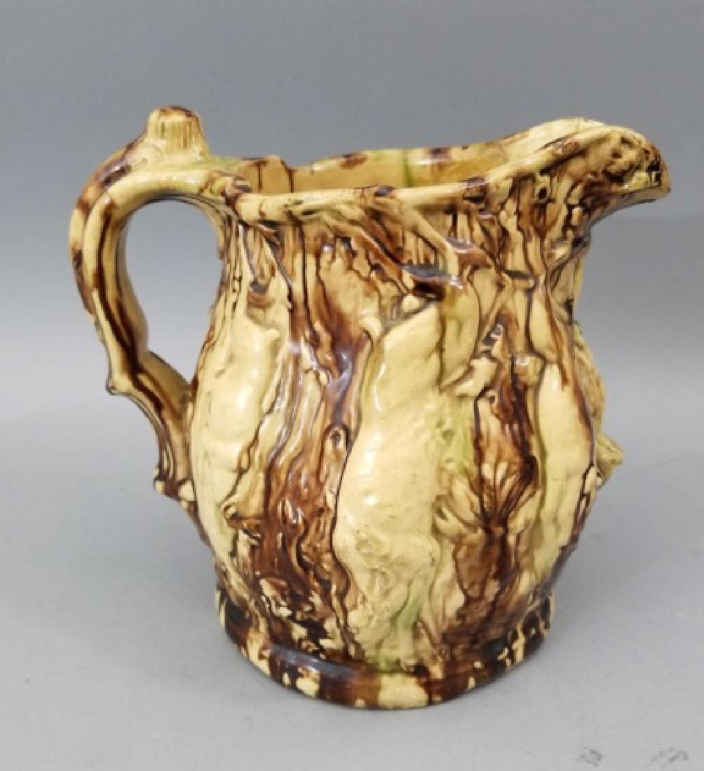 Antique English Hunt Theme Majolica Drip Pitcher (1 of 7)