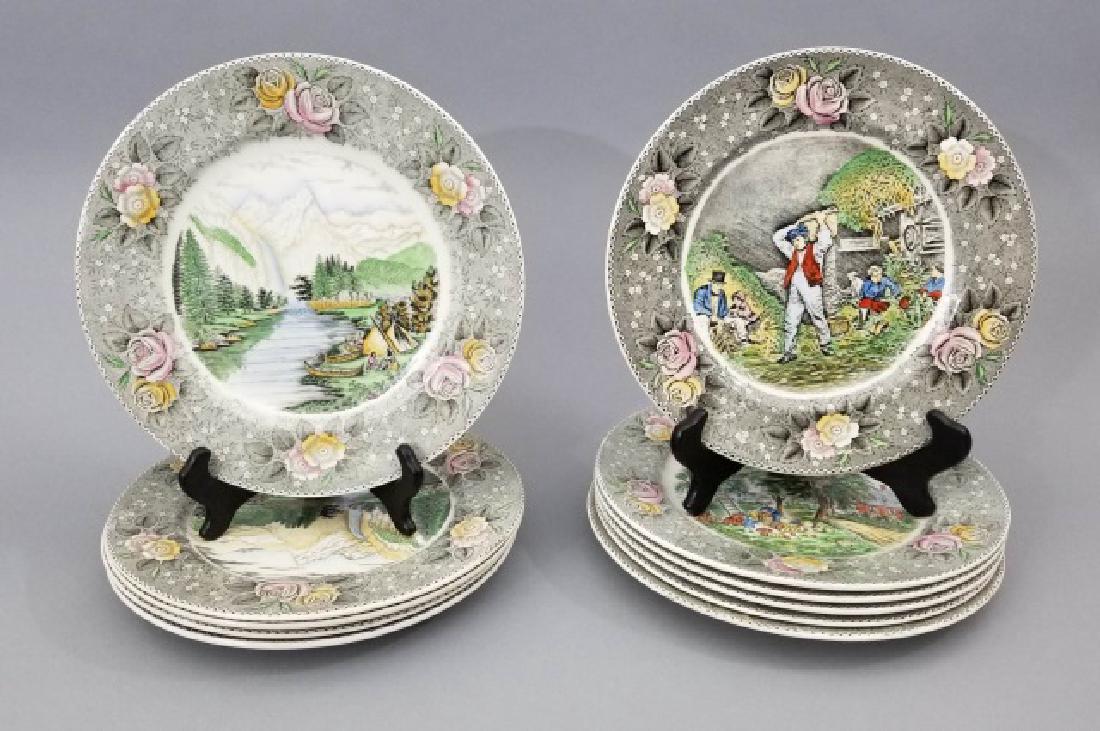 11 Antique English Adams TransferWare Dinner Plate (1 of 10)