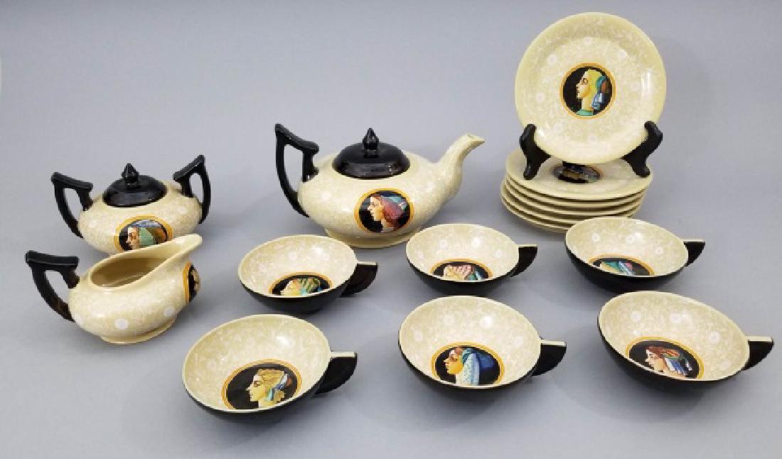 Italian Hand Painted Renaissance Themed Tea Set 6 (1 of 10)