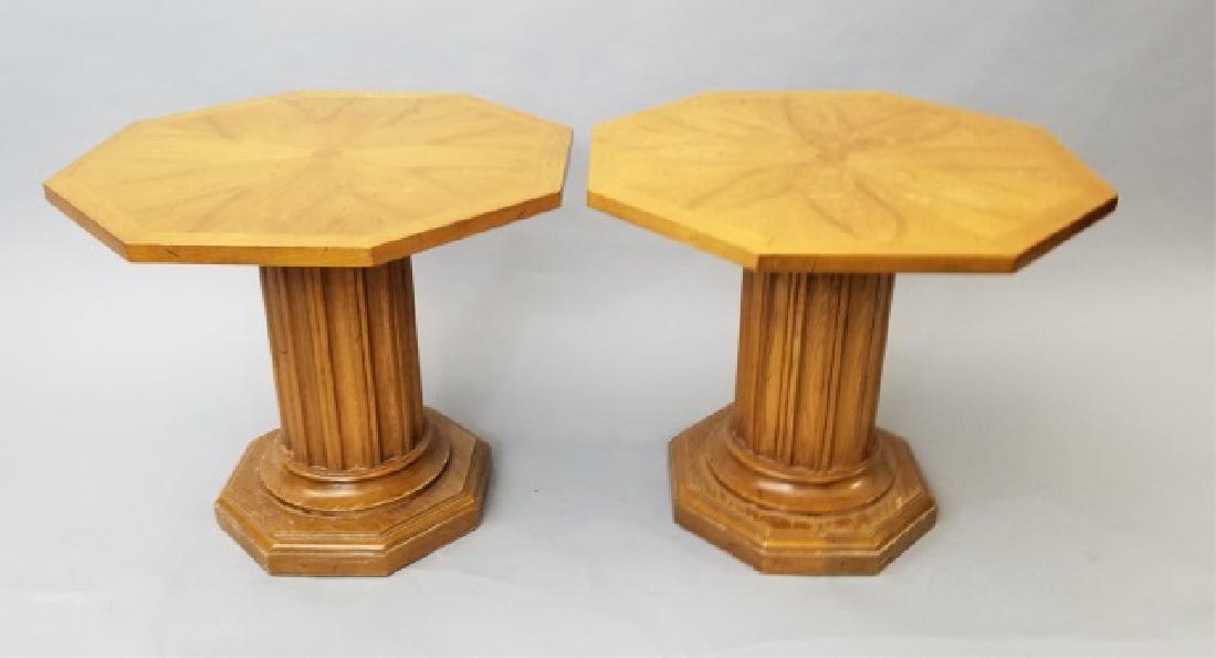 Pair of Mid Century Pedestal Base End Tables (1 of 8)