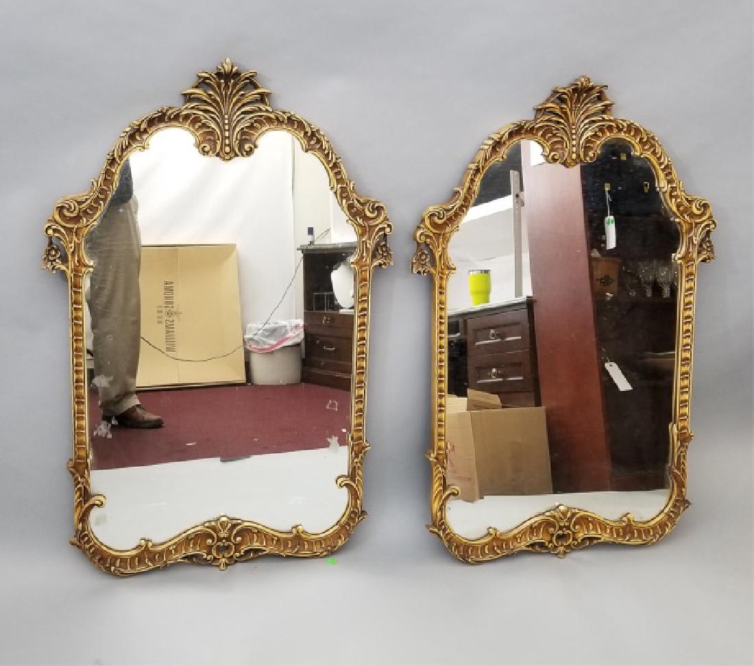 Pair Mid Century Antiqued Italian Wall Mirrors (1 of 6)