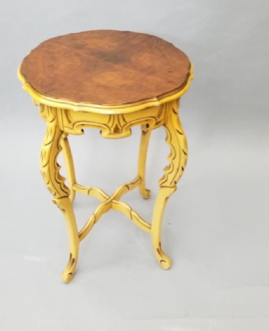 Mid Century Painted Round Table w Mahogany Top (1 of 8)