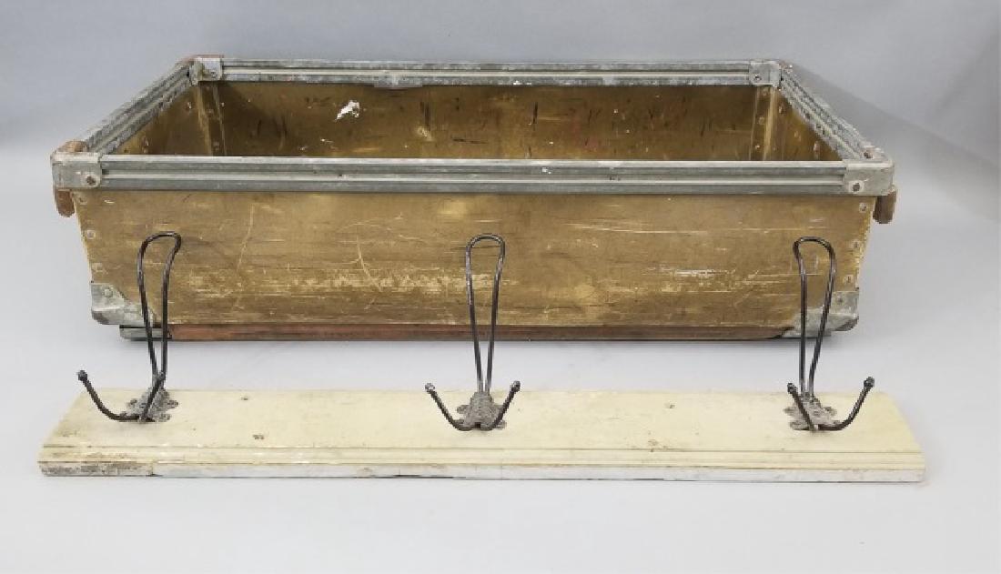 Antique Wood & Metal Bin, Painted Wood Coatrack (1 of 9)