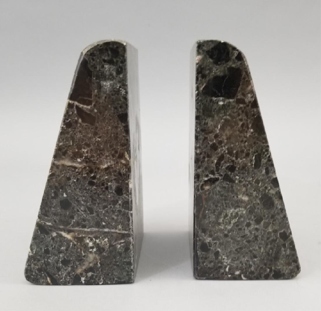 Pair of Black Marble Bookends (1 of 5)