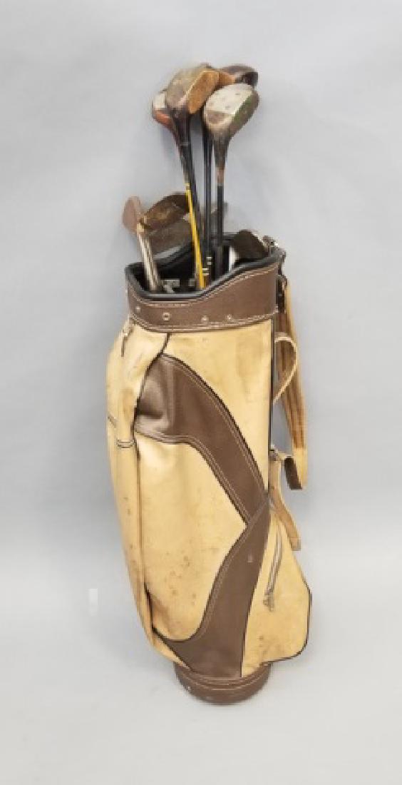 MacGregor Tan & Leather Bag with Golf Clubs (1 of 10)