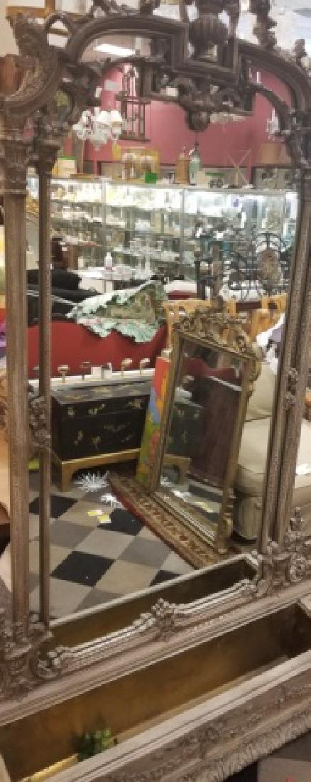 Large Framed Carved Wood Mirror with Planter (1 of 10)