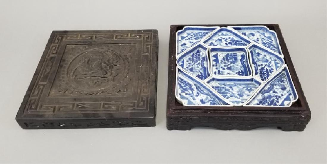 Chinese Canton Porcelain Condiment Dishes in Box (1 of 7)