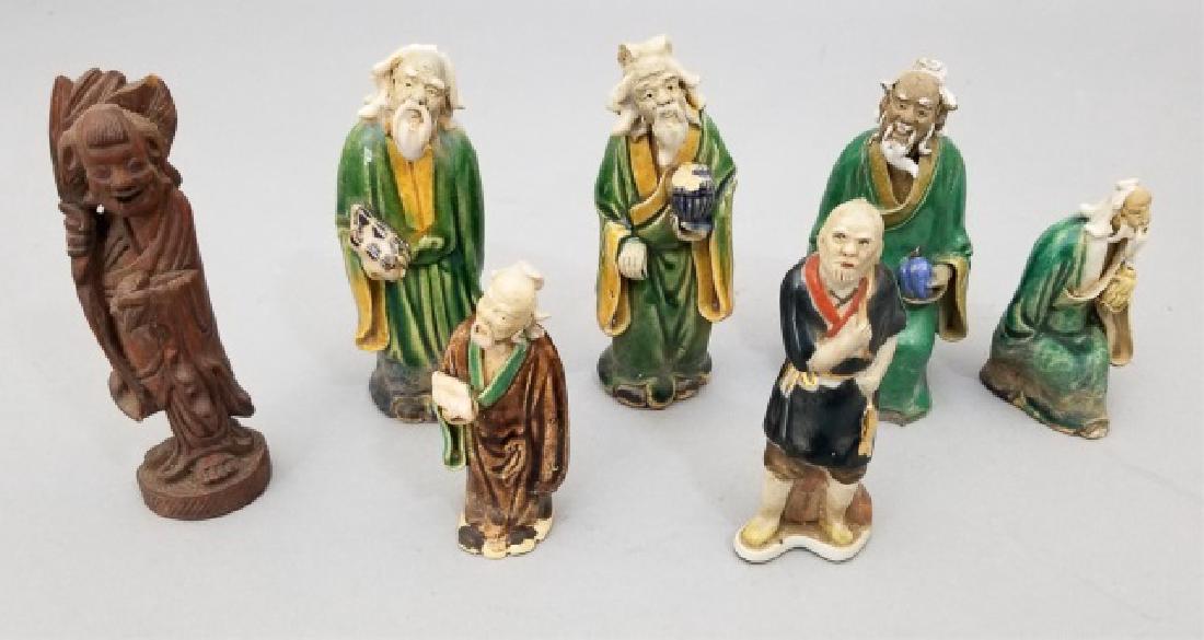 Collection of Chinese Wood & Handmade Mudmen (1 of 8)
