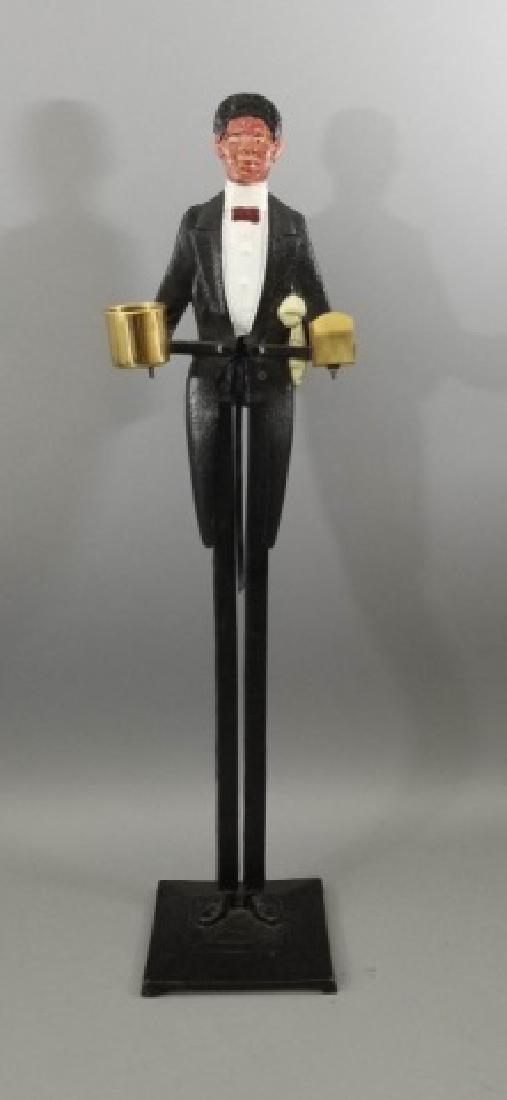 Painted Metal Butler Figure Standing Ashtray (1 of 10)