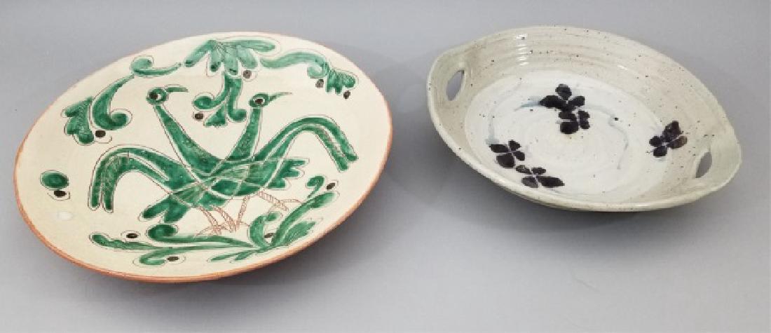 Two Large Glazed Ceramic Platters (1 of 9)