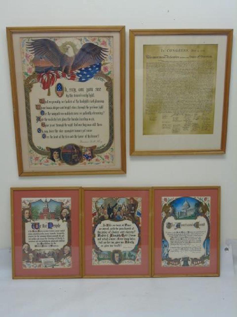 5 Patriotic American Framed Document Images (1 of 4)