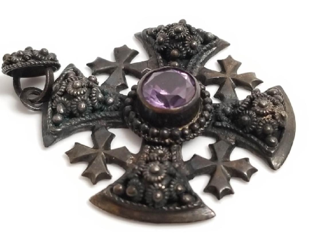 Vintage Silver Maltese Cross Necklace Pendant (1 of 4)