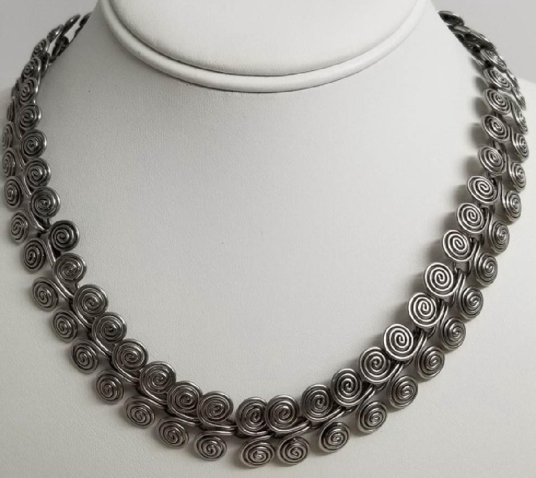 Estate Artisan Handmade Sterling Spiral Necklace (1 of 5)