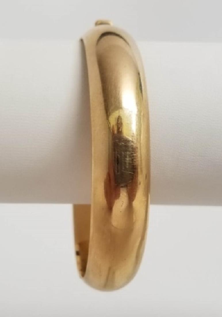 Estate Vintage 14kt GF Wide Dome Bangle Bracelet (1 of 5)