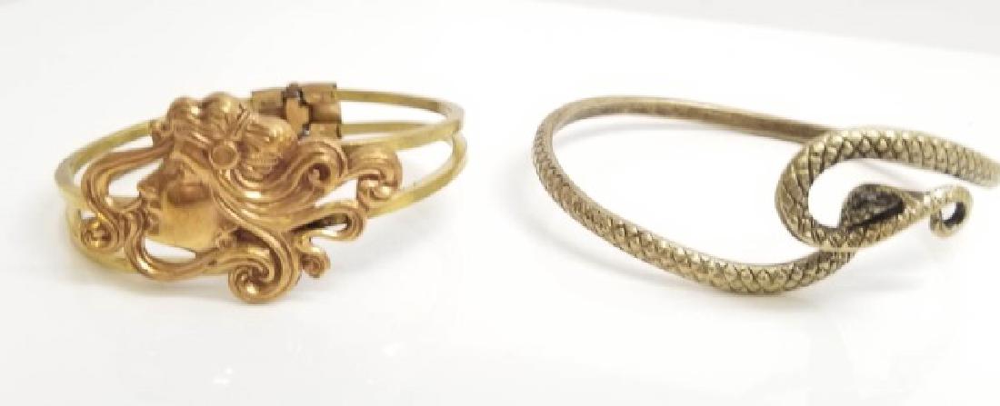 Estate Snake Form Bracelet & Art Nouveau Bracelet (1 of 4)